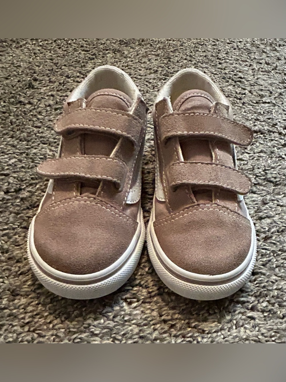 Vans Toddler Old Skool V Suede Sneakers - Mauve / Driftwood Brown-Size 10C - Picture 2 of 5
